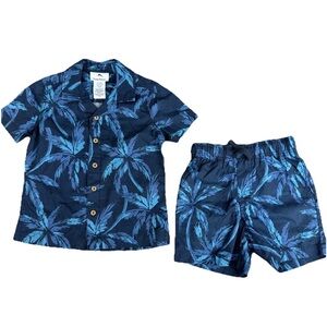 NWOT Tommy Bahama Boys XS 4 Button Down Short Sleeve Hawaiian Shirt & Shorts